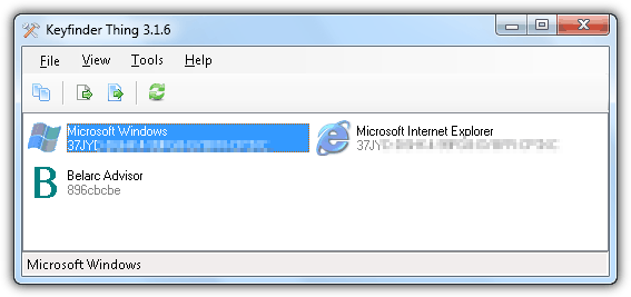 KeyFinder Thing main window